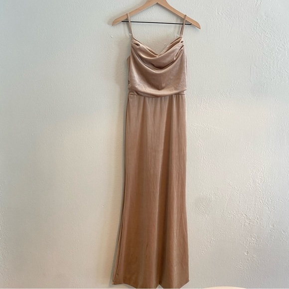 Chic Tan velvet‎ Maxi Dress size XS - Picture 1 of 6